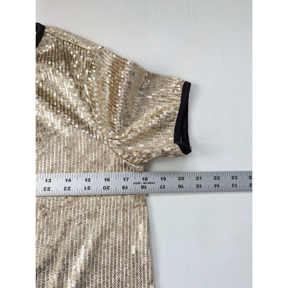 Vintage 80's Sequin Gold Top By Pastel Embellished Perfume Bottle Size S - Picture 6 of 9